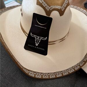 Lucky & Blessed Cream and Brown Western Hat